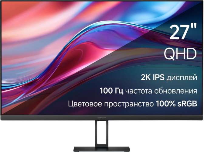 27" Монитор Xiaomi 2K Monitor A27Qi,  2560x1440,  IPS,  100Гц,  1хHDMI,  1хDP,  черный [ela5812eu]